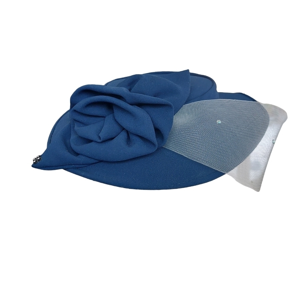 Moshita Couture Navy Sunday Women's Hat EUC - Picture 12 of 13